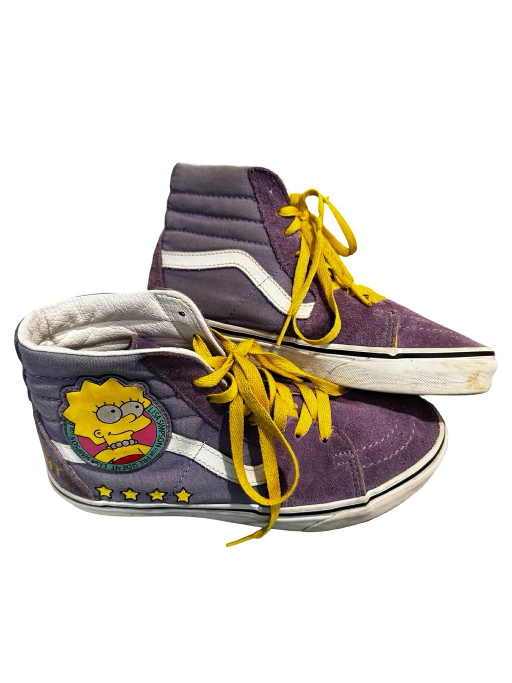 Lisa Simpson For President Purple High Top Vans Sneakers Womens 7